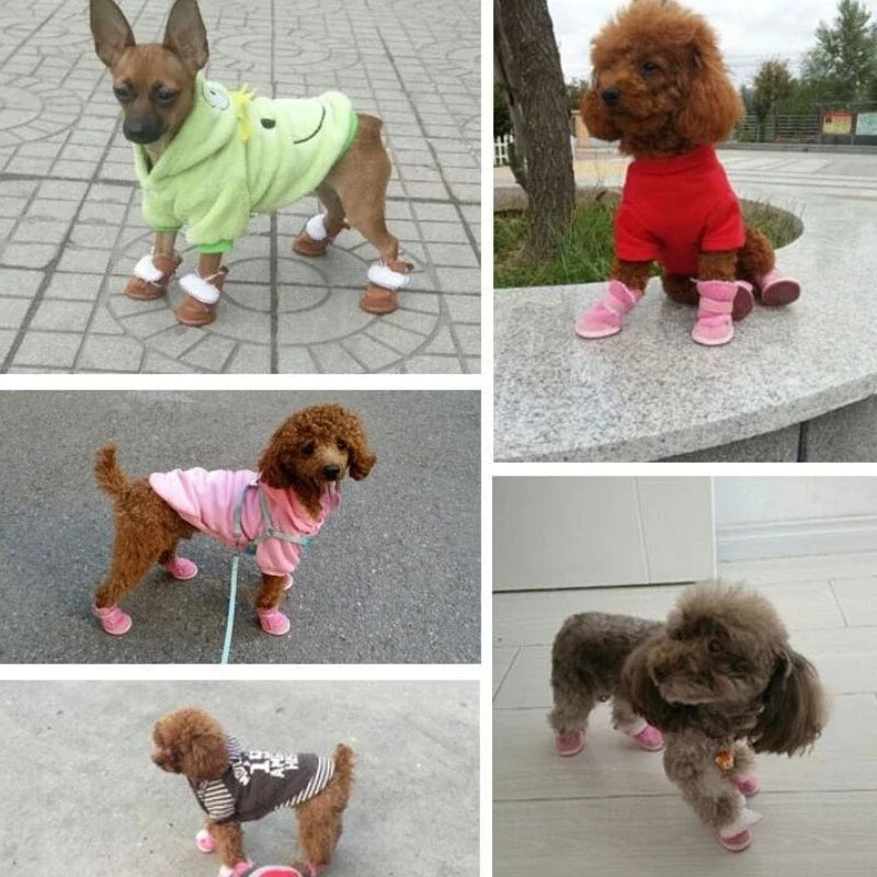 Pawfloe plush-lined pet snow boots, product photo